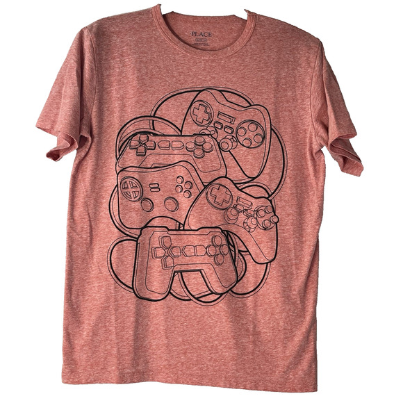 Children's Place Peach Game Controllers T-Shirt Youth Size XL (14) - Picture 1 of 3